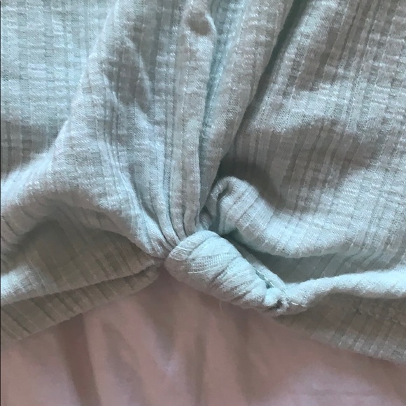 Mint Green Crop Knotted Tank Top - Picture 2 of 2